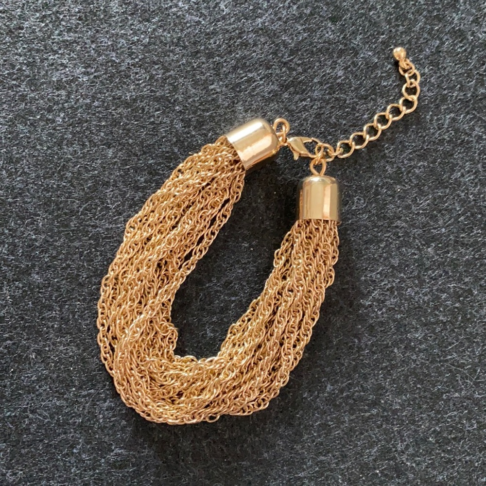 Golden multi layered chain bracelet